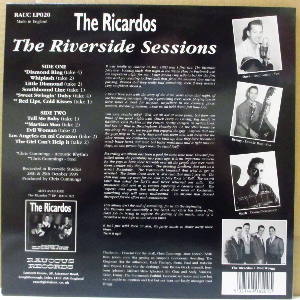 RICARDOS, THE (ザ・リカードス) - The Riverside Sessions (UK Orig.10")