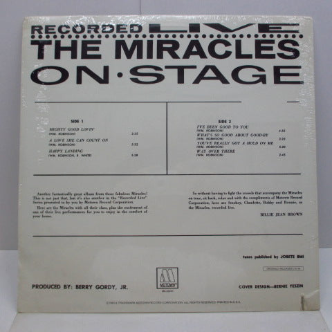 MIRACLES (SMOKEY ROBINSON & THE) - Recorded Live On Stage (US 80's Re Mono LP/Seald)