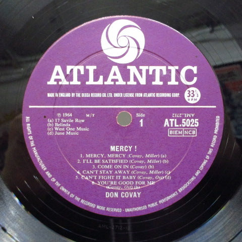 DON COVAY & THE GOODTIMERS (ドン・コヴェイ) - Mercy ! (UK Orig.MONO)