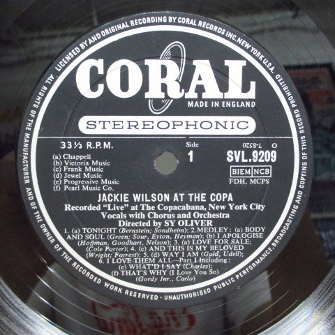 JACKIE WILSON (ジャッキー・ウィルソン) - At The Copa (UK Orig.Stereo LP/CFS)