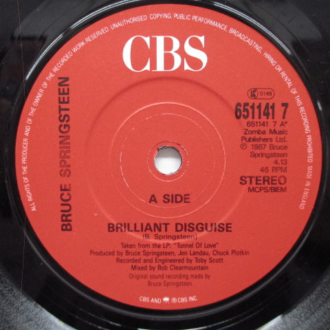 BRUCE SPRINGSTEEN (ブルース・スプリングスティーン) - Brilliant Disguise (UK オリジナル 7"+Red Title PS)