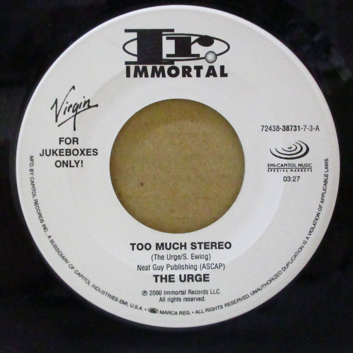 URGE, THE (アージ) - Too Much Stereo (US Orig.Jukebox 7")