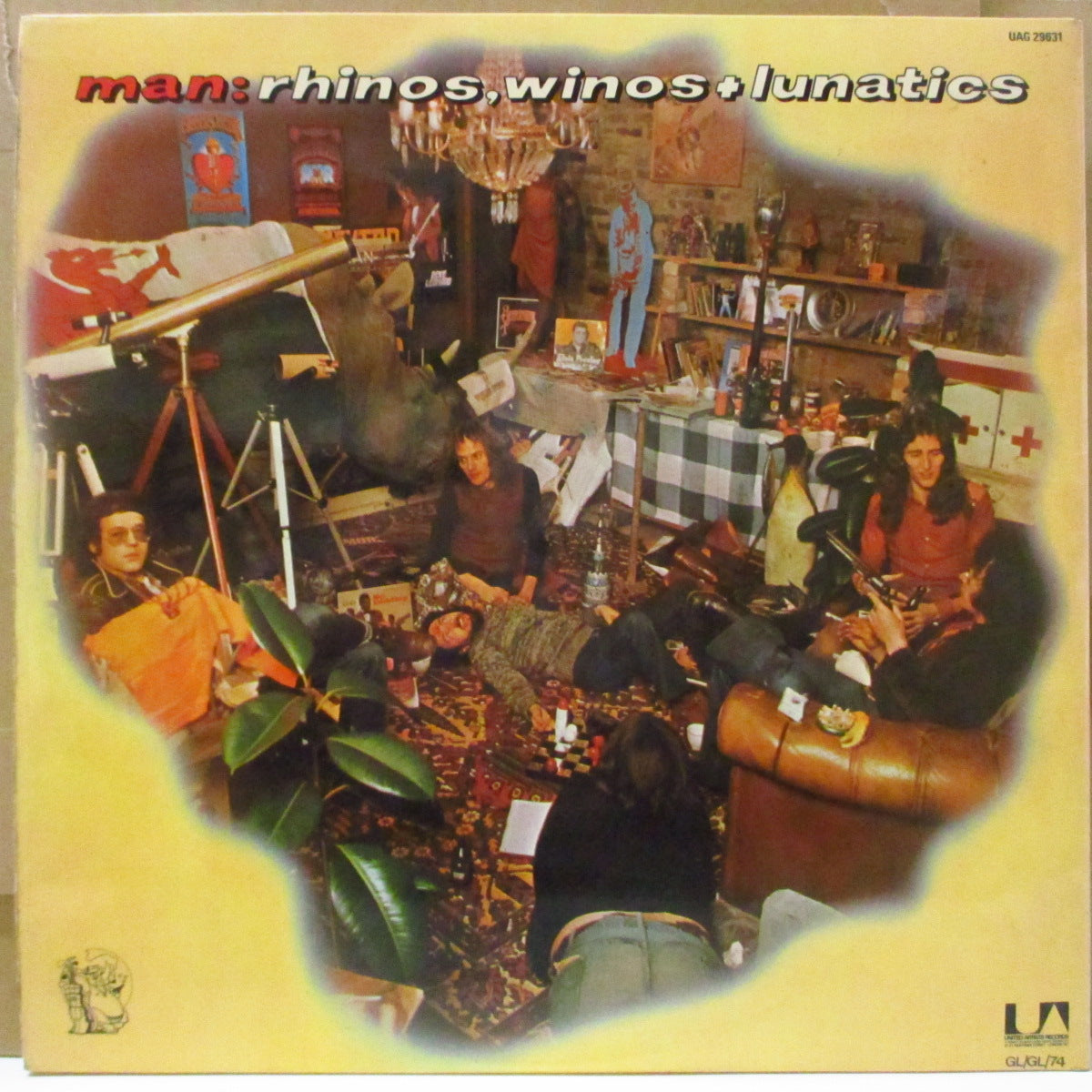 MAN (マン) - Rhinos, Winos, And Lunatics (UK オリジナル・クレジット単一表記ラベLP/両面コーティング見開きジャケ)