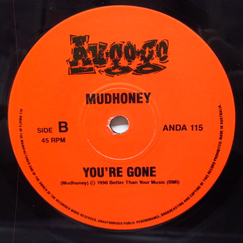 MUDHONEY (マッドハニー) - You're Gone +2 (OZ オリジナル「黒盤」 7インチ+光沢固紙ジャケ)