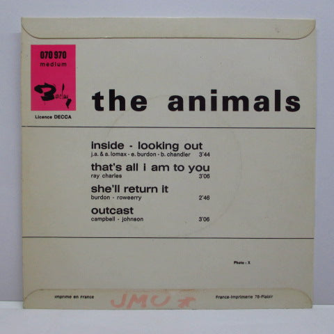 ANIMALS (アニマルズ) - Inside-Looking Out +3 (FRANCE オリジナル4曲入り 7インチEP+CFS)