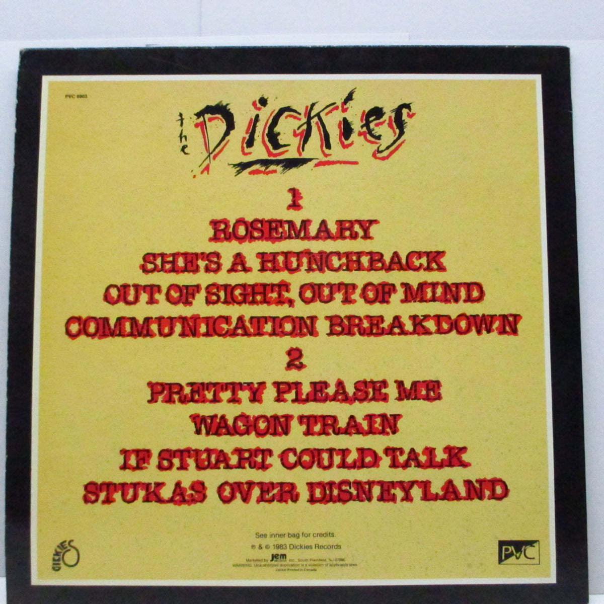 DICKIES, THE (ディッキーズ) - Stukas Over Disneyland (US オリジナル LP+インナー)