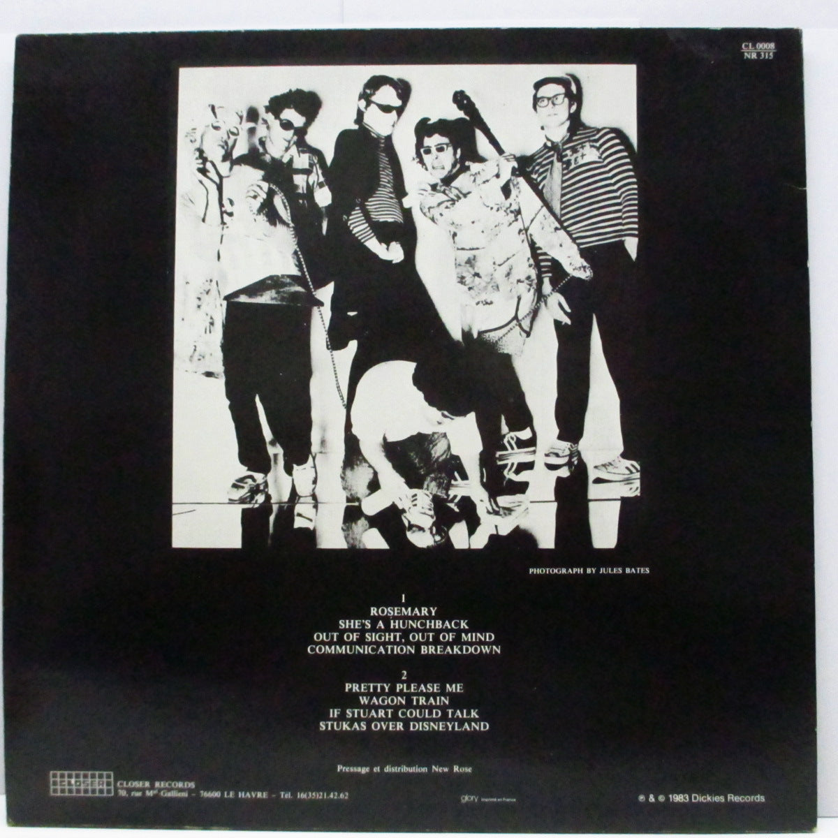 DICKIES, THE (ディッキーズ) - Stukas Over Disneyland (France オリジナル LP+インナー/別デザイン・ジャケ)