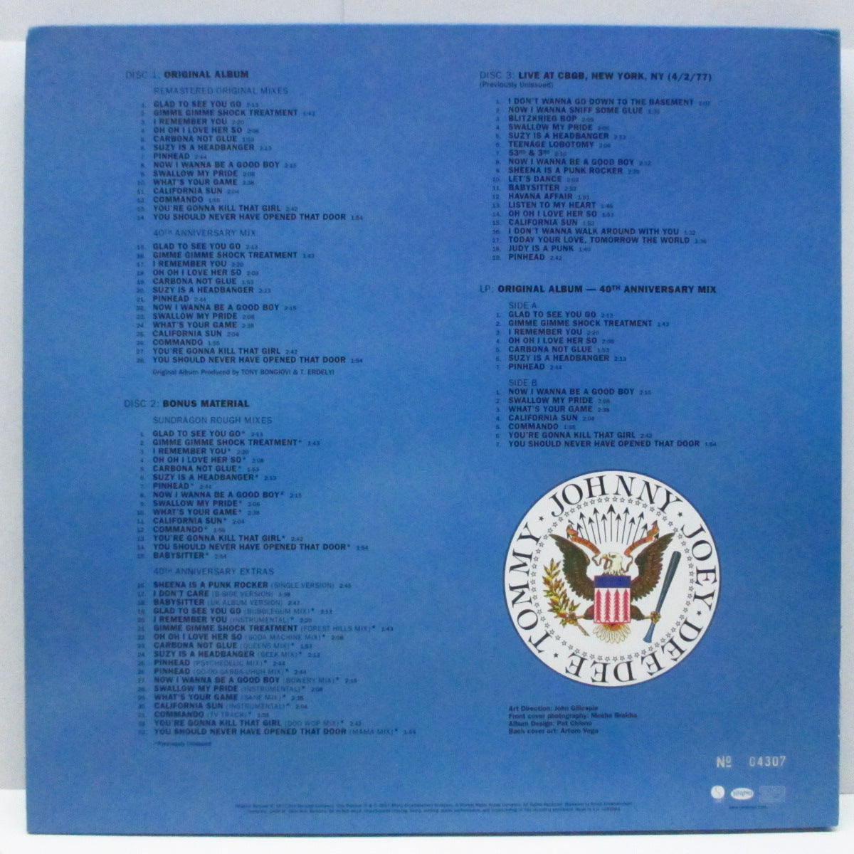 RAMONES (ラモーンズ) - Leave Home (Worldwide 「40周年記念15,000限定ナンバリング入」LP+3xCD、ブックレットDXセット/見開ハードカバージャケ)