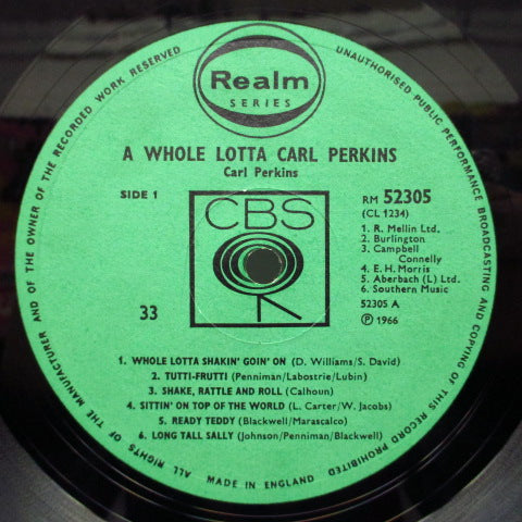 CARL PERKINS (カール・パーキンス) - A Whole Lotta (UK '66 Re Mono LP/CS)
