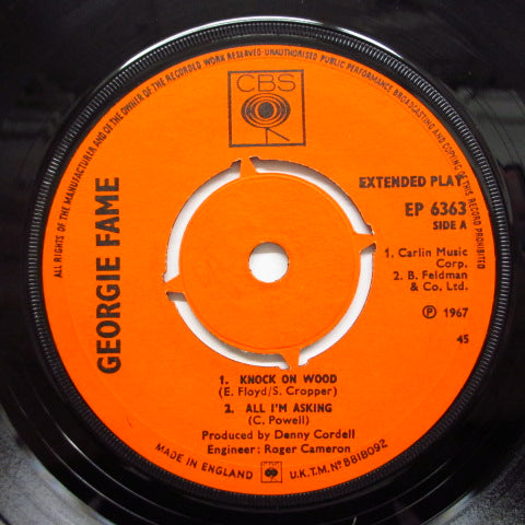 GEORGIE FAME (ジョージィ・フェイム) - Knock On Wood (UK オリジナル「ラウンドセンター」 7インチEP)