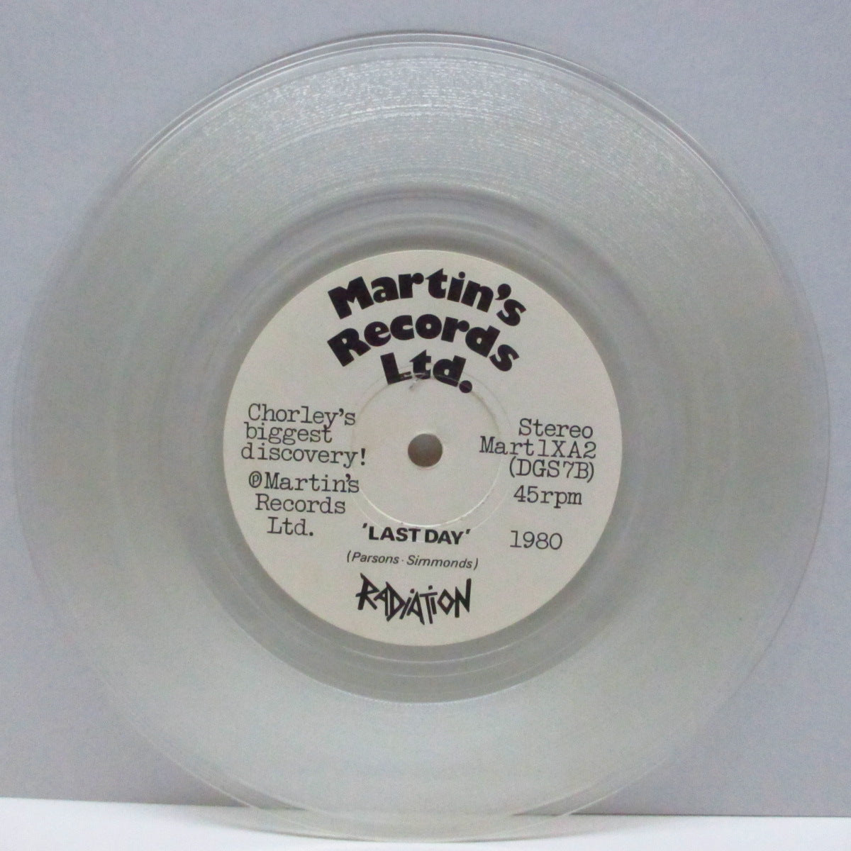 RADIATION - Johnny (UK Ltd.Clear Vinyl 7")