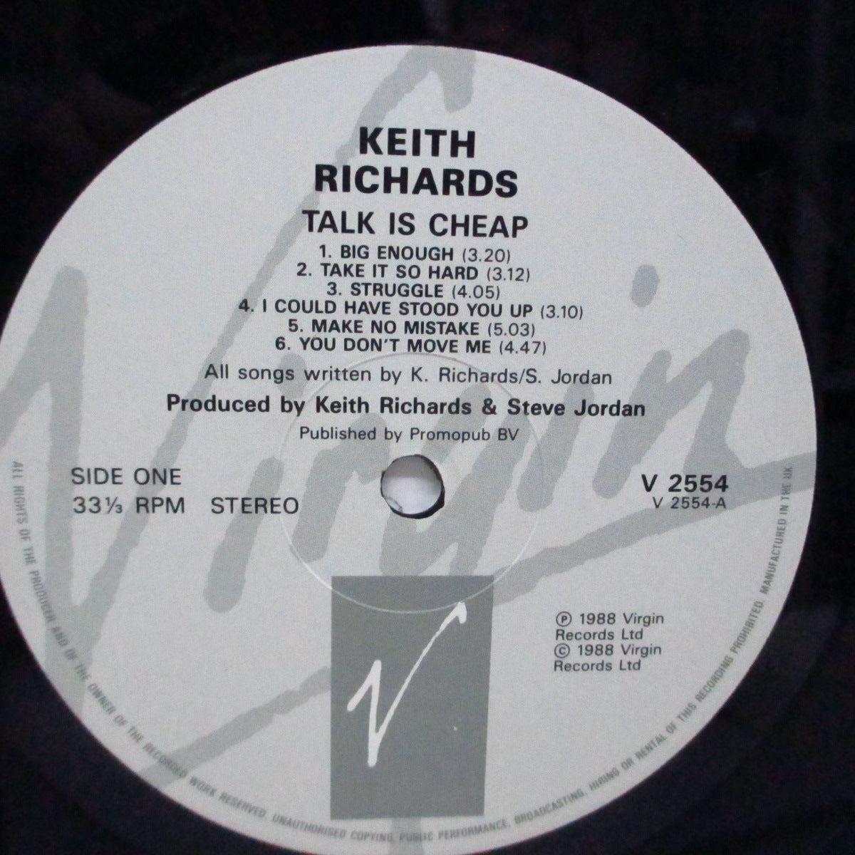 KEITH RICHARDS (キース・リチャーズ) - Talk Is Cheap (UK オリジナル LP+インナー)