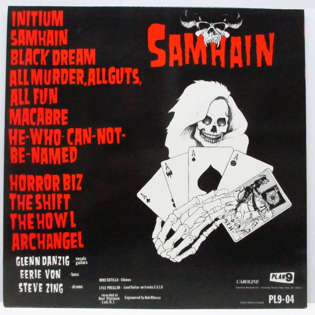 SAMHAIN (サムヘイン) - Initium (US 80's 再発「半透明ヴァイナル」LP/ Caroline ロゴ有ジャケ)