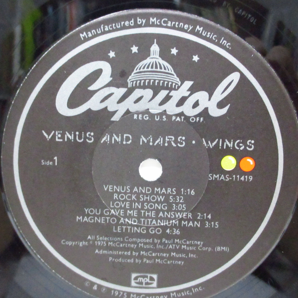 PAUL McCARTNEY & WINGS (ポール・マッカートニー) - Venus And Mars (US オリジナル LP+インナー、ポスター2枚、ステッカー2枚/Stickered GS「完品」)