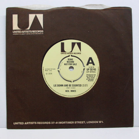 NEIL INNES (ニール・イネス) - Lie Down And Be Counted (UK プロモ 7"+CS)
