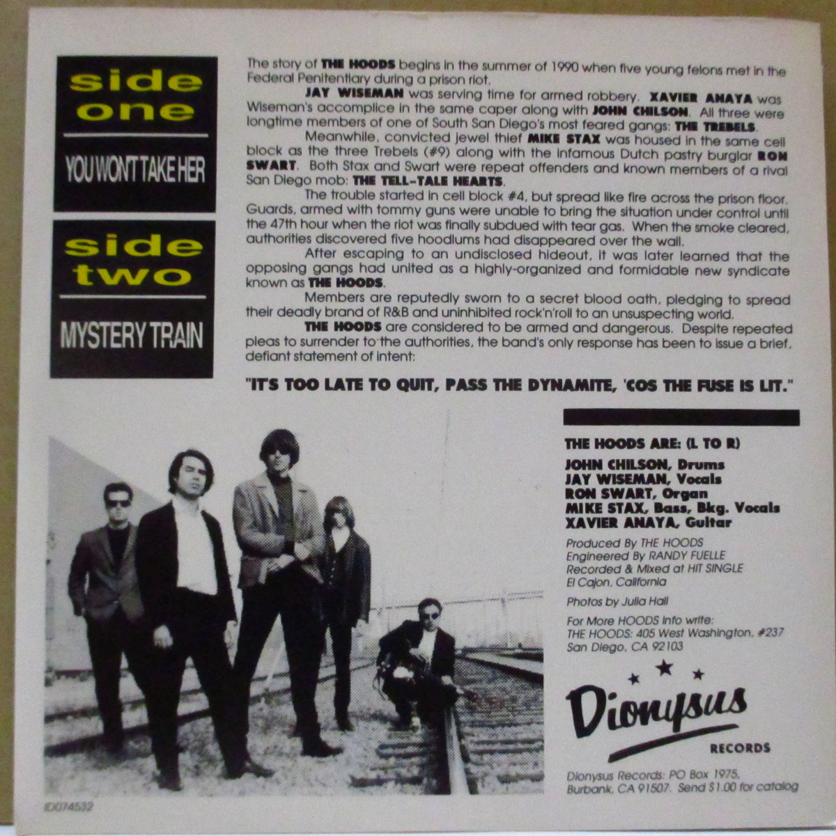 HOODS, THE (ザ・フーズ) - You Won't Take Her (US オリジナル 7")