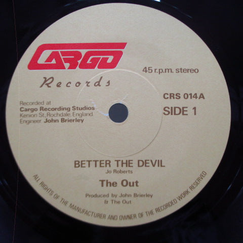 OUT, THE (ジ・アウト) - Better The Devil (UK オリジナル 7"/光沢ソフト紙折り返しジャケ) '81年セカンド!