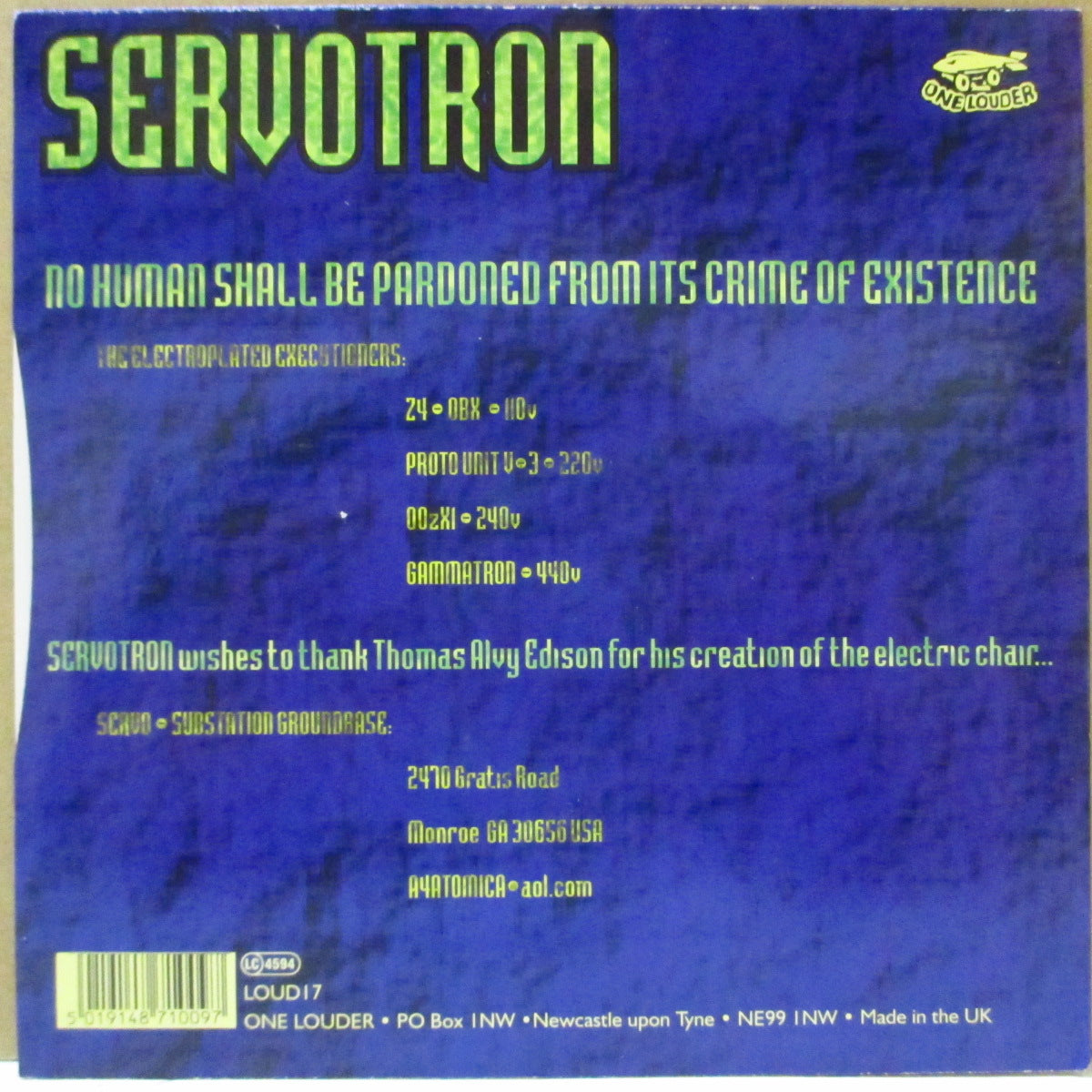 SERVOTRON (サーヴォトロン) - Electrical Power Sources For The... (UK オリジナル 7")