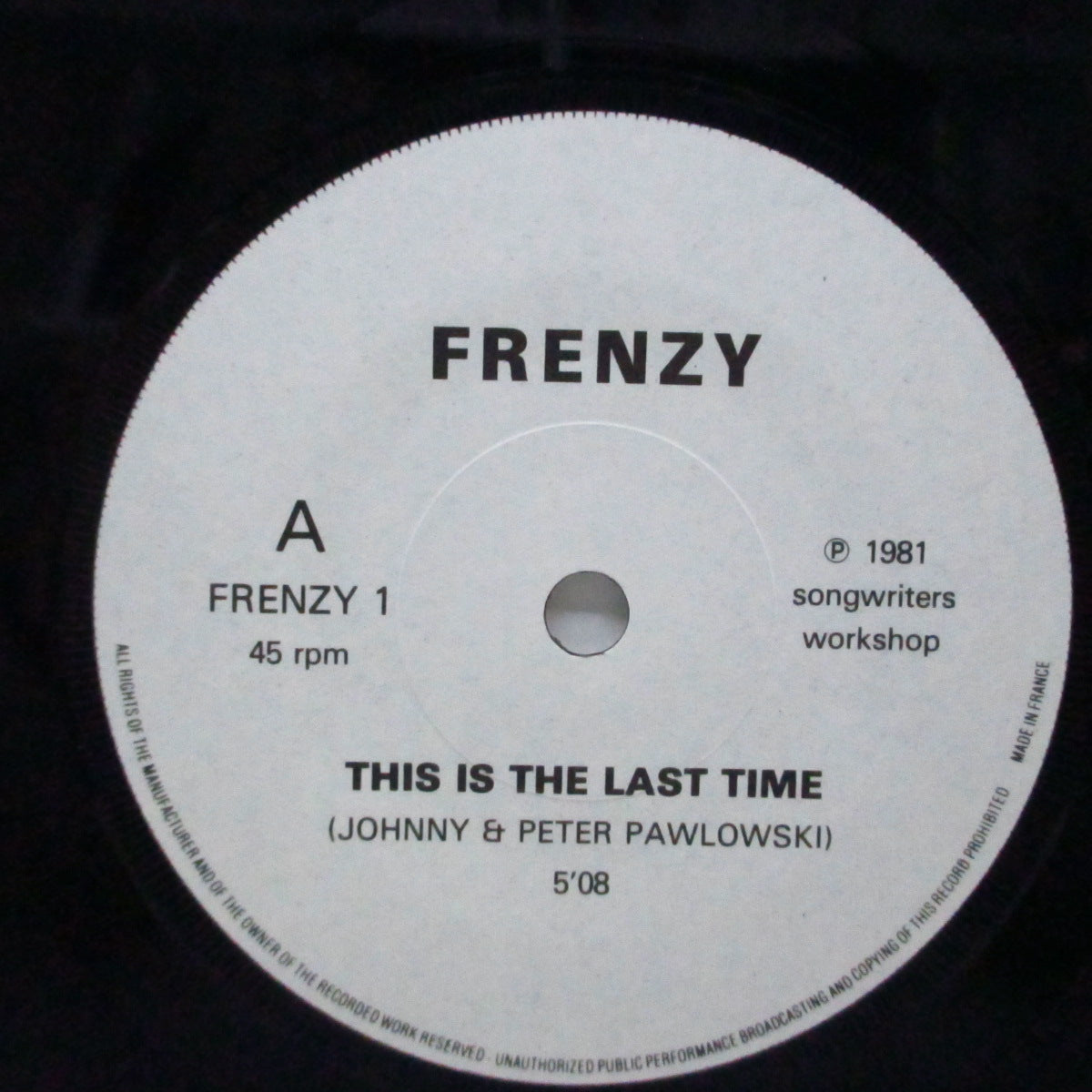 FRENZY (フレンジー) - This Is The Last Time (UK オリジナル 7")