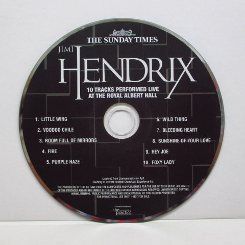 JIMI HENDRIX (ジミ・ヘンドリックス) - 10 Tracks Performed Live At The Royal Albert Hall (UK Promo)