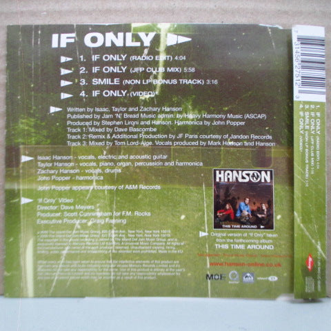 HANSON (ハンソン) - If Only (UK オリジナル Enhanced CD-EP)