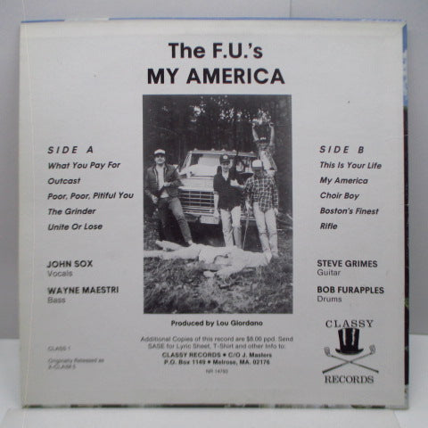 F.U.'S (エフユーズ) - My America (US '89 再発 LP+光沢厚紙「滝」ジャケ/CLASS 1) '83年セカンド!