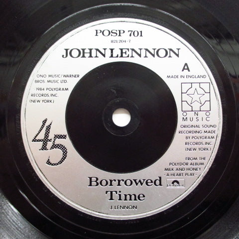 JOHN LENNON (ジョン・レノン) - Borrowed Time (UK オリジナル 7インチ+PS)