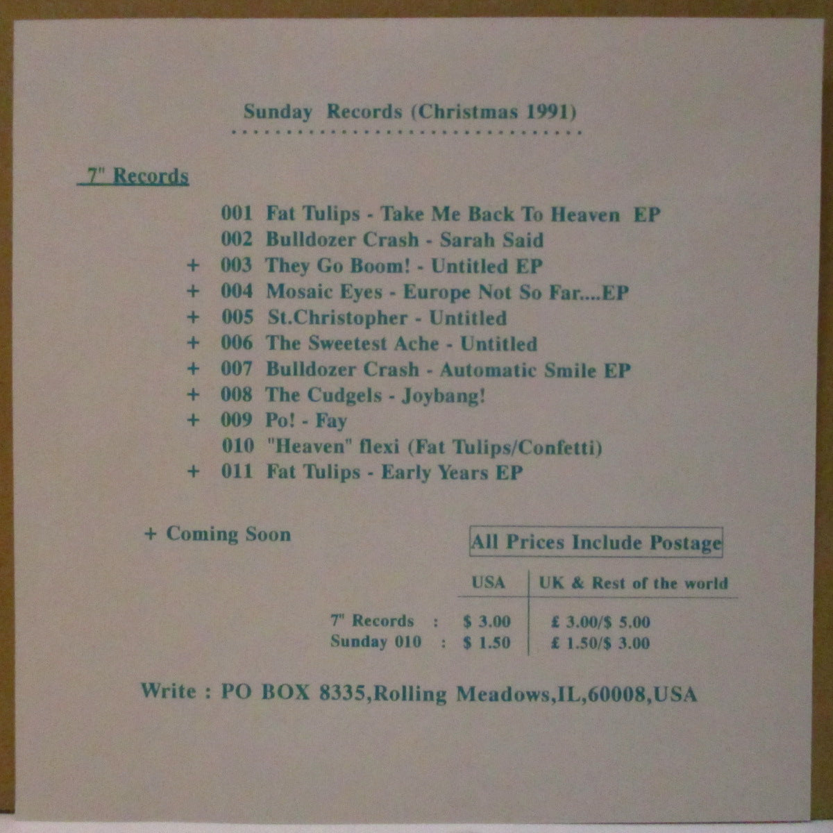 FAT TULIPS / CONFETTI - Heaven (US Orig.FLEXI 7")