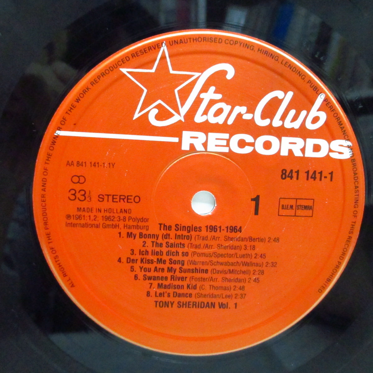 TONY SHERIDAN (& THE BEAT BROTHERS=BEATLES) (トニー・シェリダン) - Vol. 1 The Singles 1961-1964 (Dutch '80s Reissue LP+Inner)