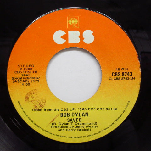 BOB DYLAN (ボブ・ディラン) - Saved / Are You Ready (Italy オリジナル 7インチ)