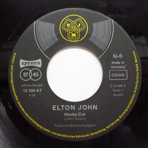ELTON JOHN (エルトン・ジョン) - Honky Cat (German オリジナル 7インチ+PS)