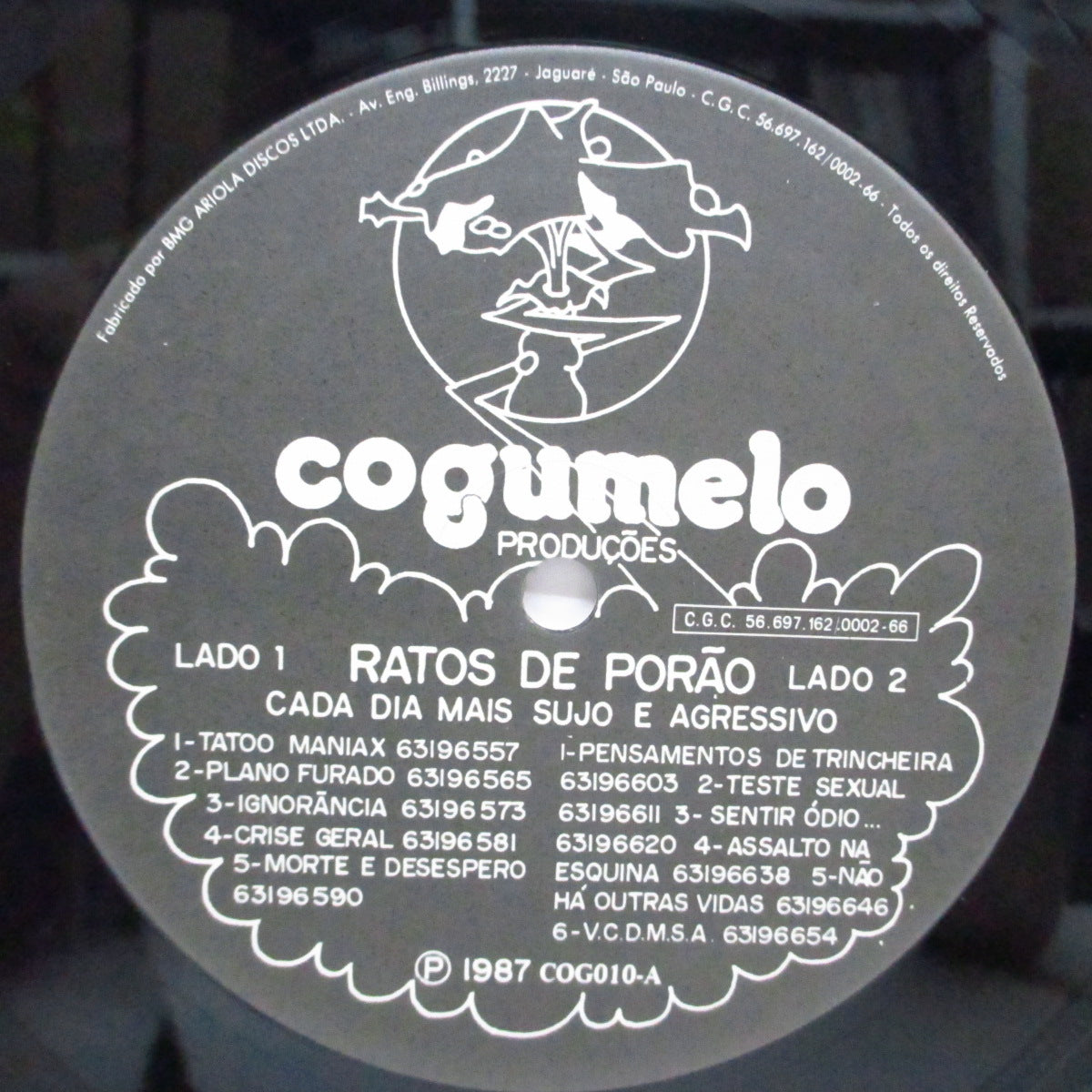R.D.P. (Ratos De Porao) (ハトス・ヂ・ポラォン) - Cada Dia Mais Sujo E Agressivo (Brazil オリジナル LP+インナー)