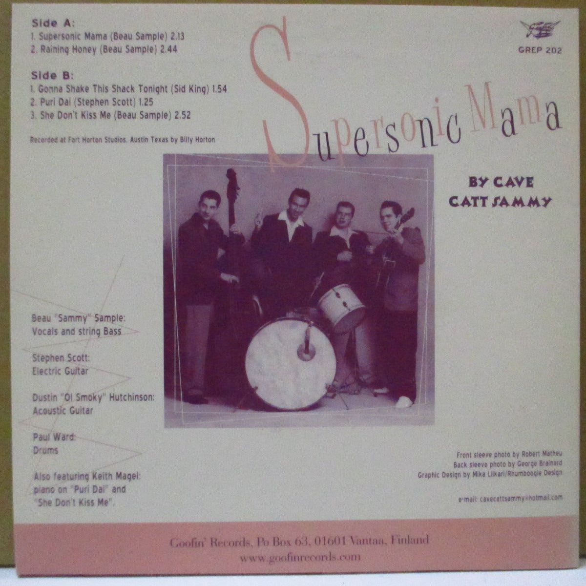 CAVE CATT SAMMY (ケイヴ・キャット・サミー) - Supersonic Mama +4 (Finland オリジナル 7")