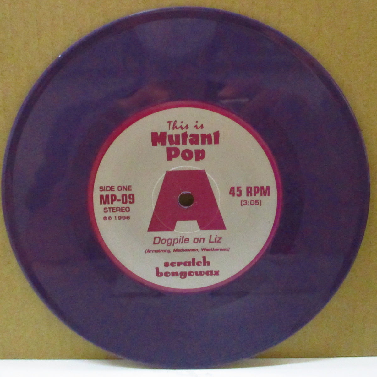 SCRATCH BONGOWAX (スクラッチ・ボンゴワックス) - Dogpile On Liz +2 (US 500 Limited Purple Vinyl 7")