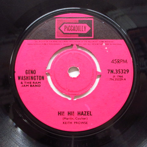 GENO WASHINGTON & THE RAM JAM BAND (ジーノ・ワシントン & ザ・ラム・ジャム・バンド) - Beach Bash / Hi! Hi! Hazel