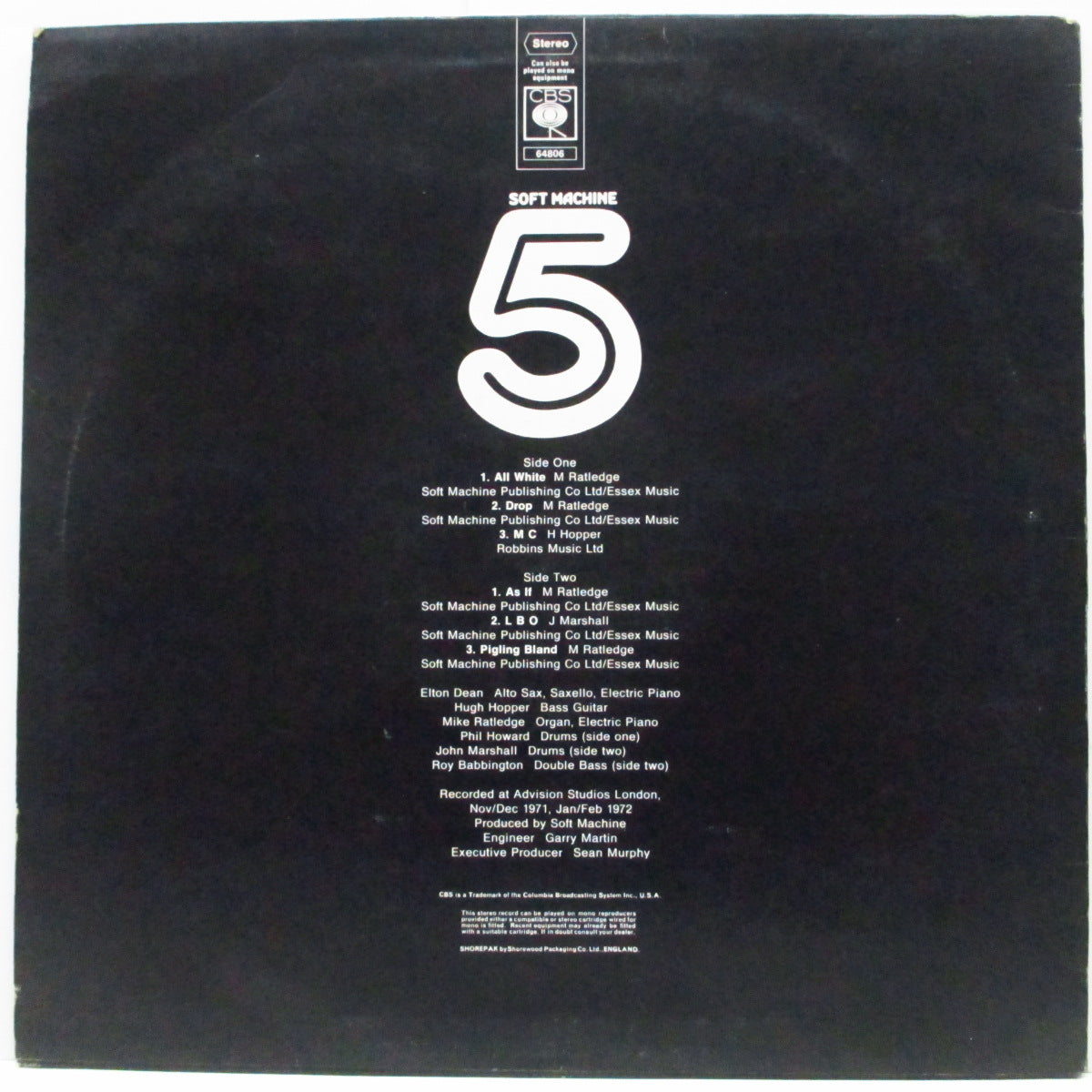 SOFT MACHINE (ソフト・マシーン) - Fifth (UK オリジナル「ステレオ」LP/エンボスCVR)