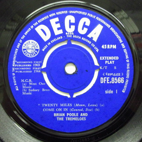 BRIAN POOLE & THE TREMELOES (ブライアンプール & ザ・トレメローズ ) - Brian Poole And The Tremeloes (UK:EP)