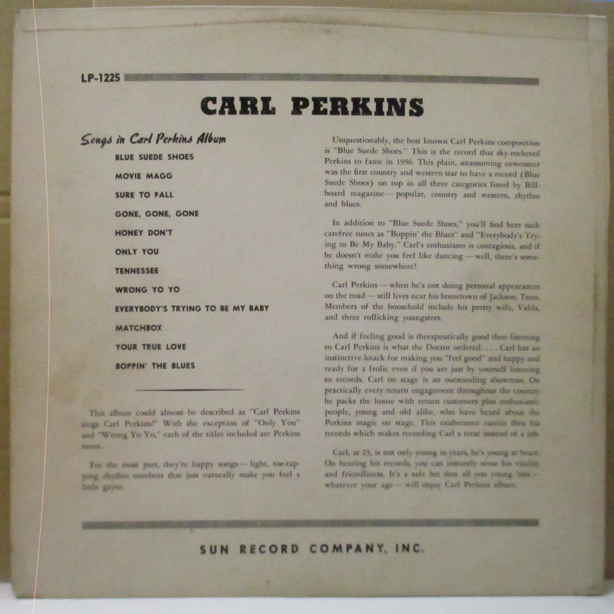 CARL PERKINS (カール・パーキンス) - Dance Album Of Carl Perkins (US Orig.Mono LP)