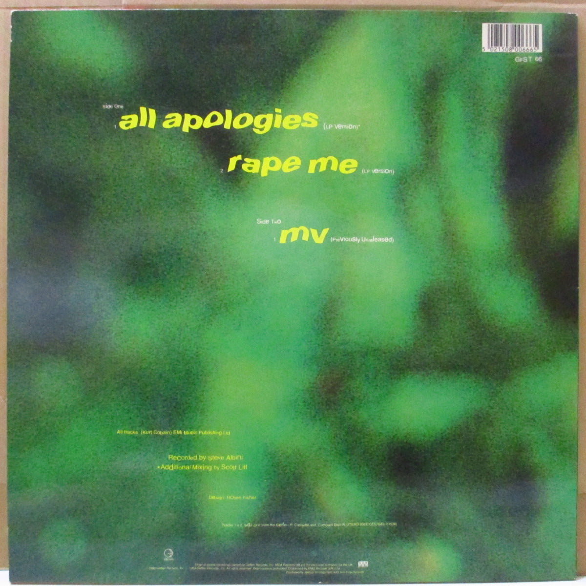 NIRVANA (ニルヴァーナ) - All Apologies +2 (UK オリジナル 12"+2xフリー・アートプリント)