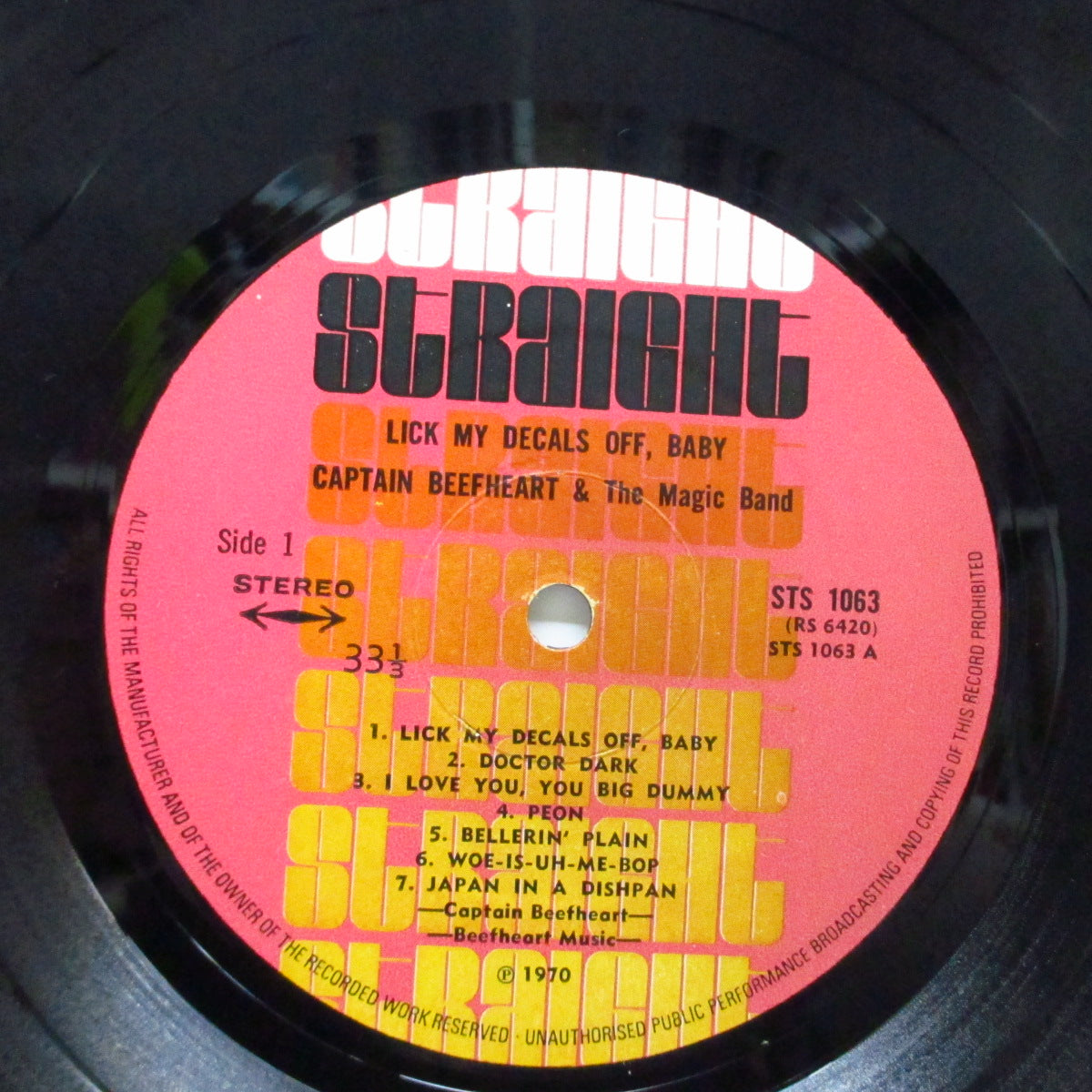 CAPTAIN BEEFHEART & The Magic Band (キャプテン・ビーフハート & ザ ・マジック・バンド) - Lick My Decals Off, Baby (UK オリジナル「ピンクラベ」LP/ STS 1063)