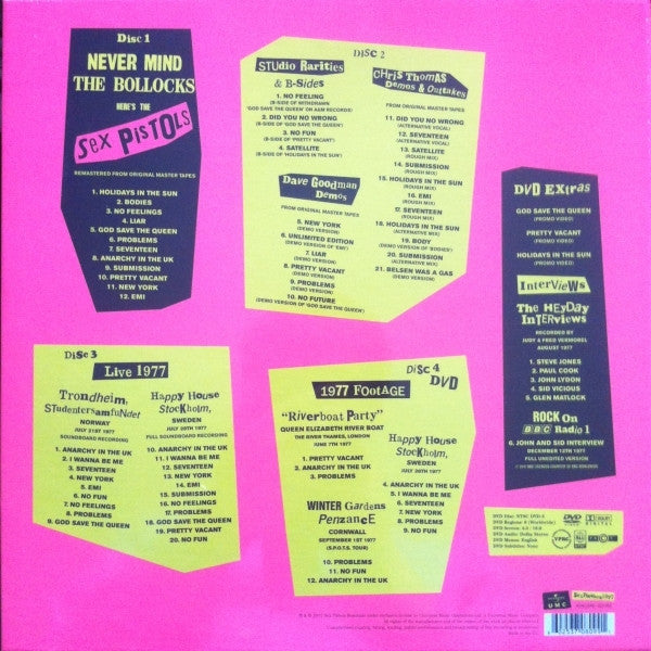 SEX PISTOLS (セックス・ピストルズ) - Never Mind The Bollocks (EU 35th Anniversary Reissue 3xCD, DVD, 7", Book, Poster, Stickered Box Set/廃盤 New)