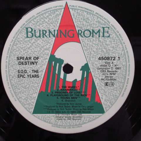 SPEAR OF DESTINY (スピア・オブ・ディスティニー) - S.O.D. The Epic Years (UK オリジナル LP)