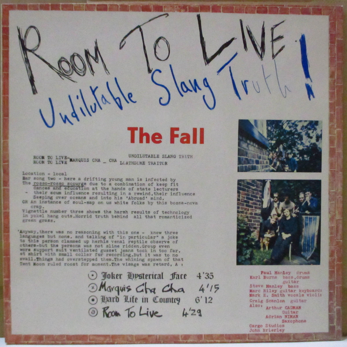 FALL, THE (ザ・フォール) - Room To Live (German '86 限定再発ホワイトヴァイナル LP)