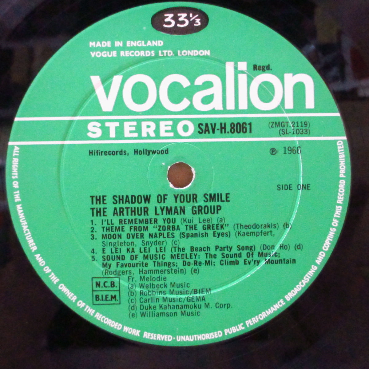 ARTHUR LYMAN (アーサーライマン) - The Shadow Of Your Smile (UK オリジナル・ステレオ LP/表面コーティング・ジャケ)