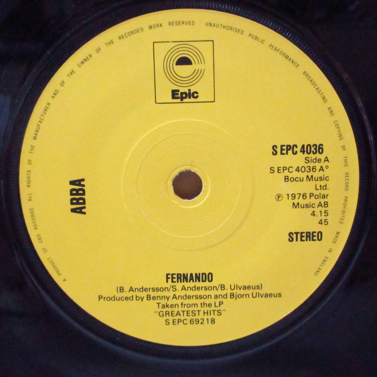 ABBA (アバ) - Fernando (UK オリジナル 7")