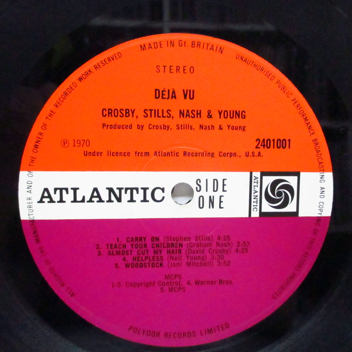 CROSBY,STILLS,NASH & YOUNG (クロスビー・スティルス・ナッシュ&ヤング) - Deja Vu (1st) (UK オリジナル「出版社 Warner & Flamingo Musicラベ」 LP/写真貼付ざら紙見開ジャケ)