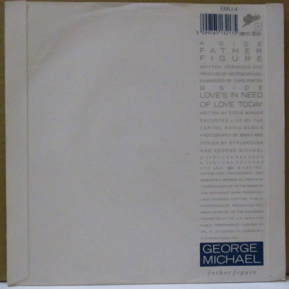 GEORGE MICHAEL (ジョージ・マイケル) - Father Figure (UK オリジナル 7"+PS)