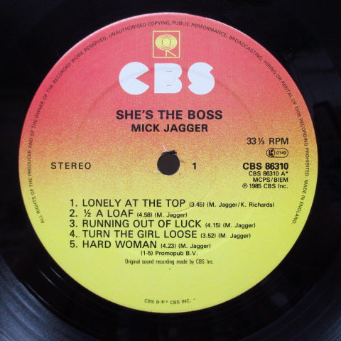 MICK JAGGER (ミック・ジャガー) - She's The Boss (UK Orig.LP)