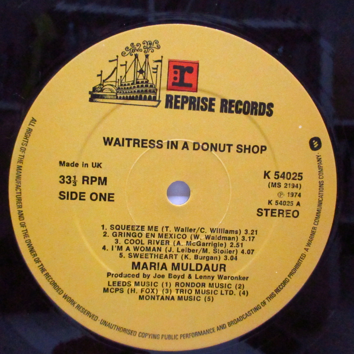 MARIA MULDAUR (マリア・マルダー) - Waitress In A Donut Shop (UK 70's再発 LP/「バタフライタイトル」ジャケ)