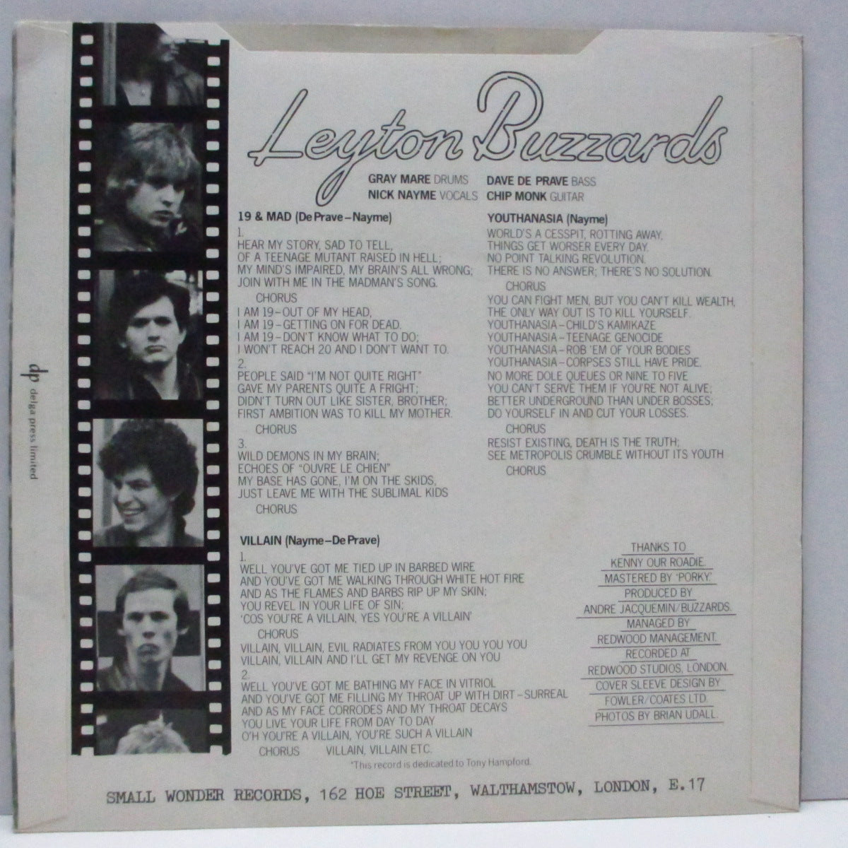 LEYTON BUZZARDS (レイトン・バザーズ) - 19 & Mad (UK Orig.7")